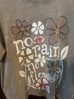 No Rain No Flowers Graphic Tee - Taupe